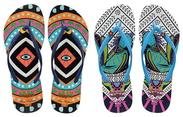 So psychedelic The Havaianas x Mara Hoffman flip flops collab